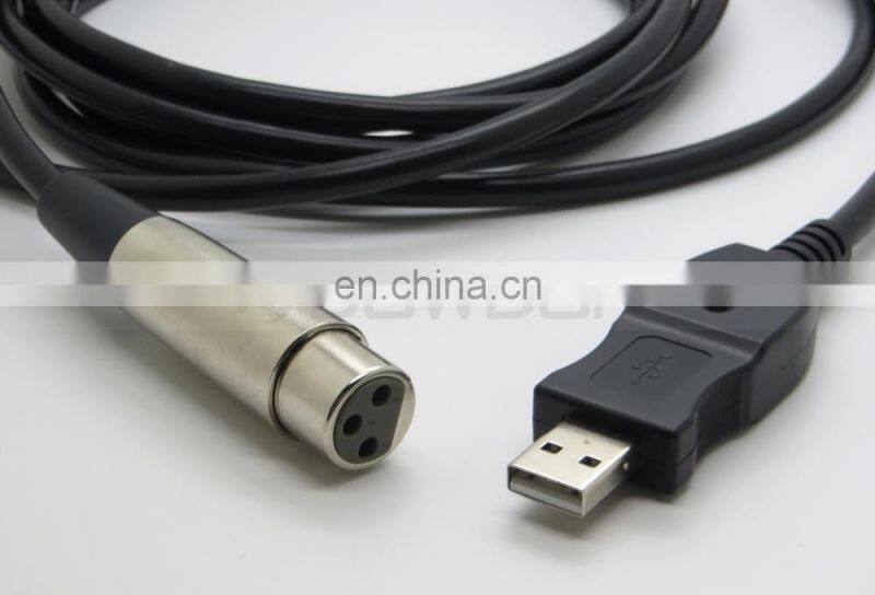 XLR Female to USB Male Microphone Mic Link Cable 3M 10FT