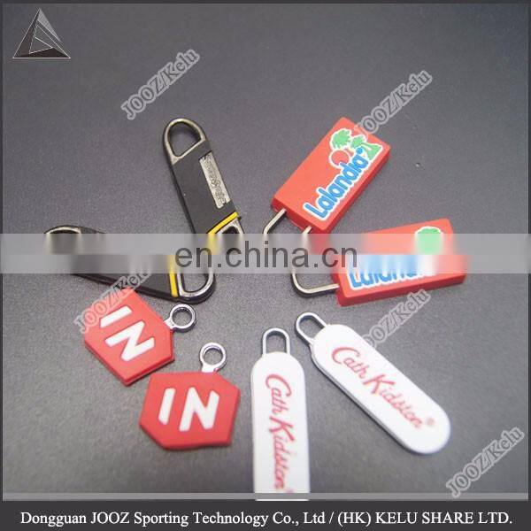 fashion and beautiful garment accessory custom zipper puller silicone zipper slider