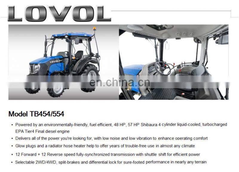55HP  EPA tractor with  cab