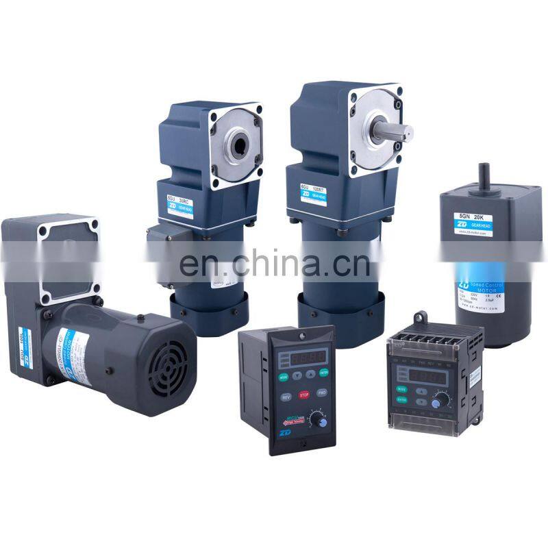 ZD 140w AC 1 Phase Induction Hollow Shaft right angle gear motor with Speed Control(6IK140RGU-CF/6GU20K)