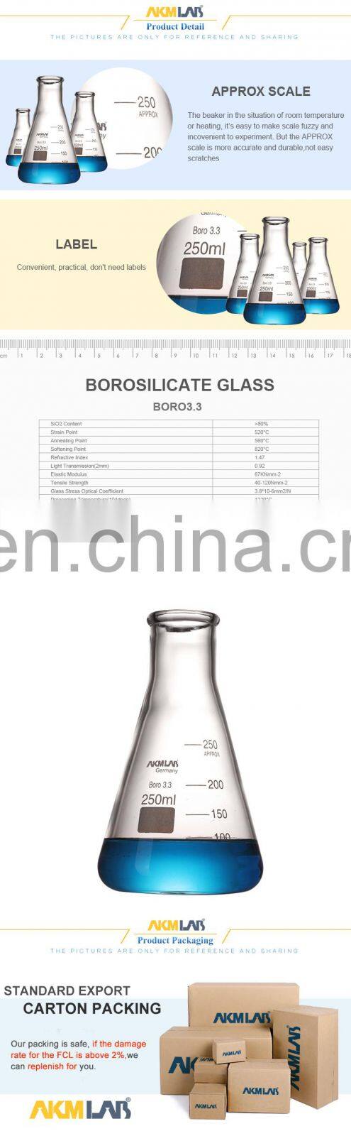 AKM LAB 100ml Conical Flask Erlenmeyer Flask with Narrow Wide Mouth