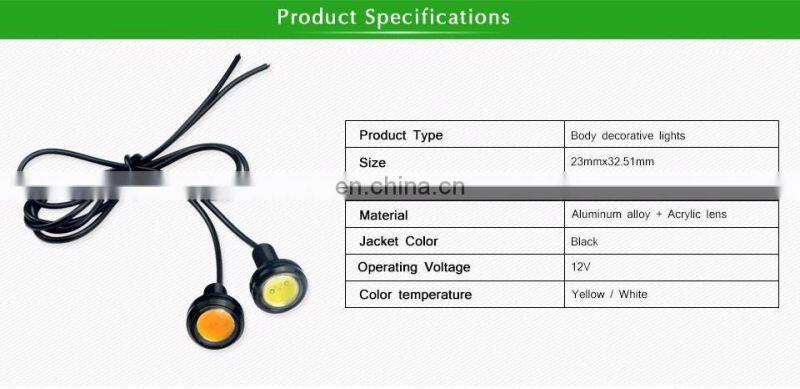 1PCS 23MM LED Eagle Eye Light Daytime Running DRL Tail Backup Light Car Motor