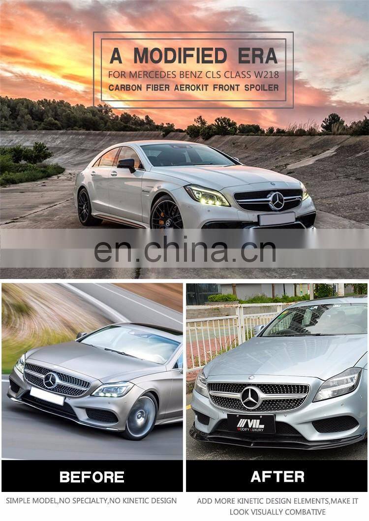 Customized Carbon Car Front Lip for Mercedes CLS W218 Base Sedan 4-Door