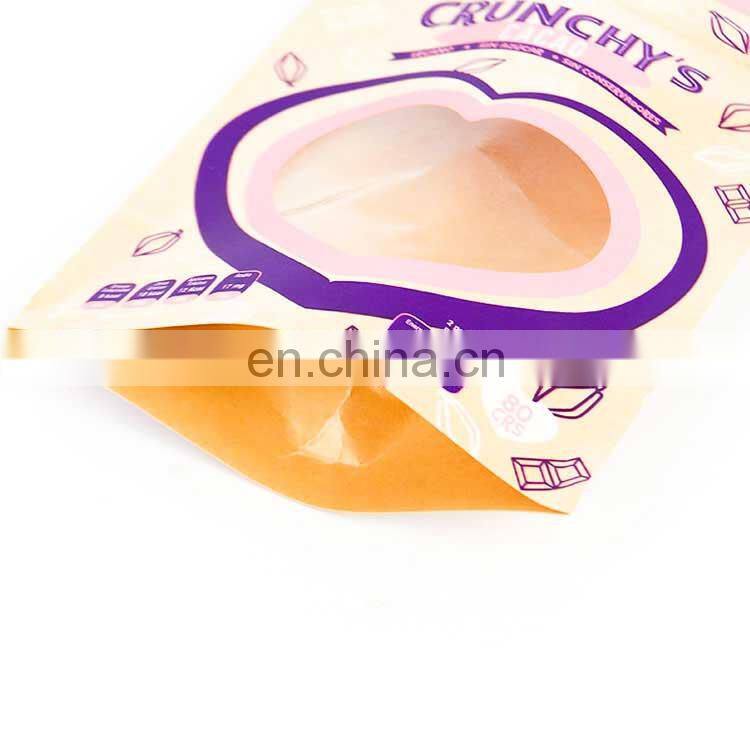 wholesale biodegradable kraft paper doypack nuts packing bag