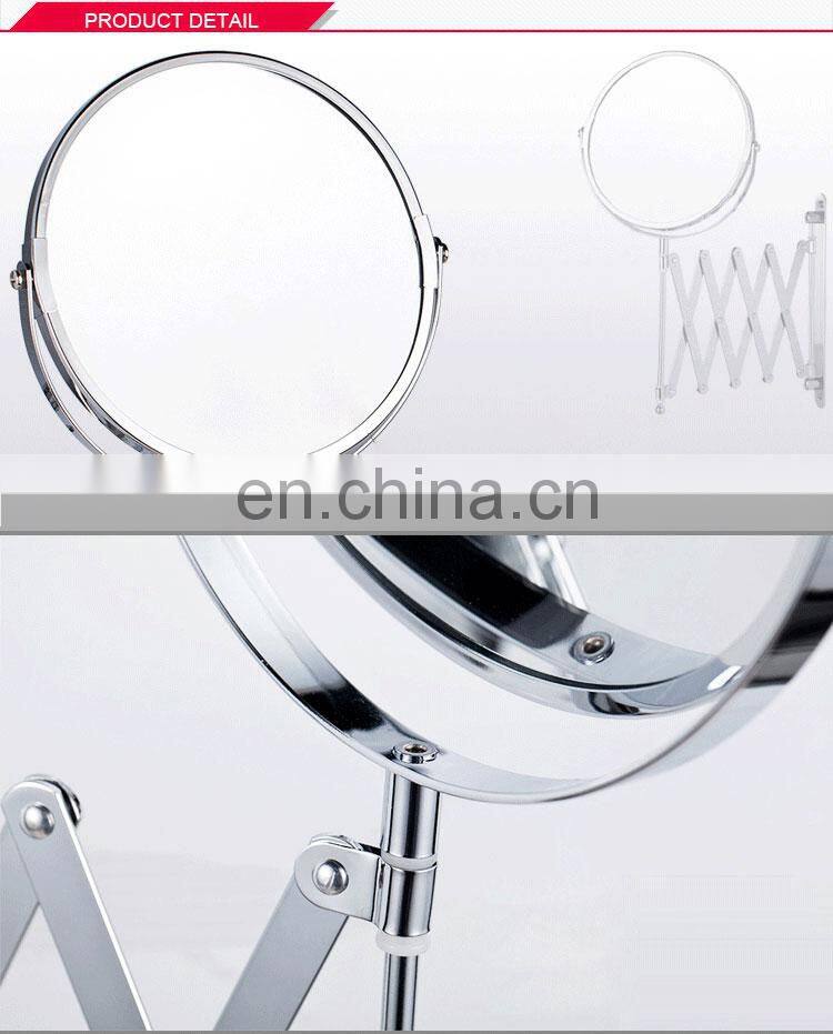 wall mounted extended folding double side bathroom makeup mirror