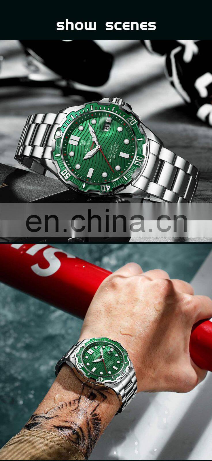 LIGE 6811 Men Watch Automatic Mechanical Watches Steel Waterproof watches men wrist military