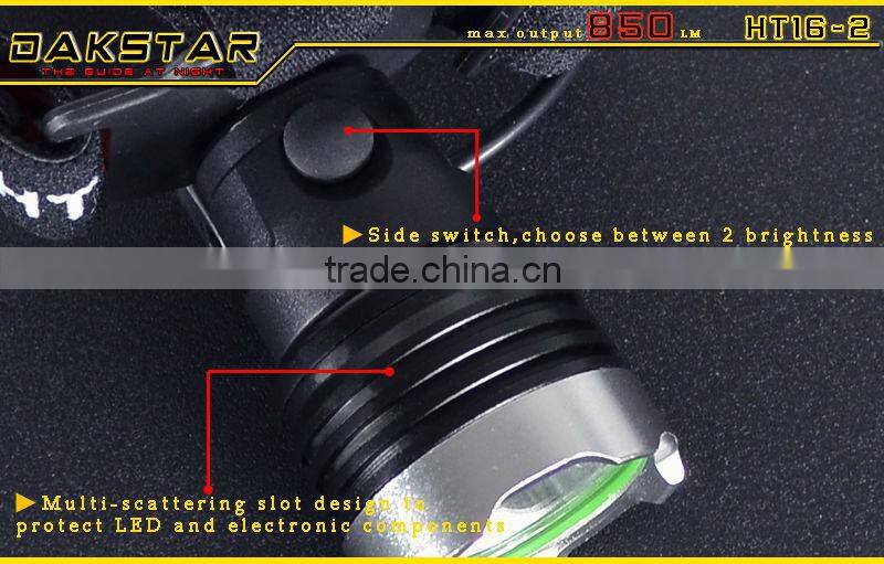 DAKSTAR HT16-2 CREE XML T6 850LM 18650 Aluminum Hunting LED Lights Moving Head Light