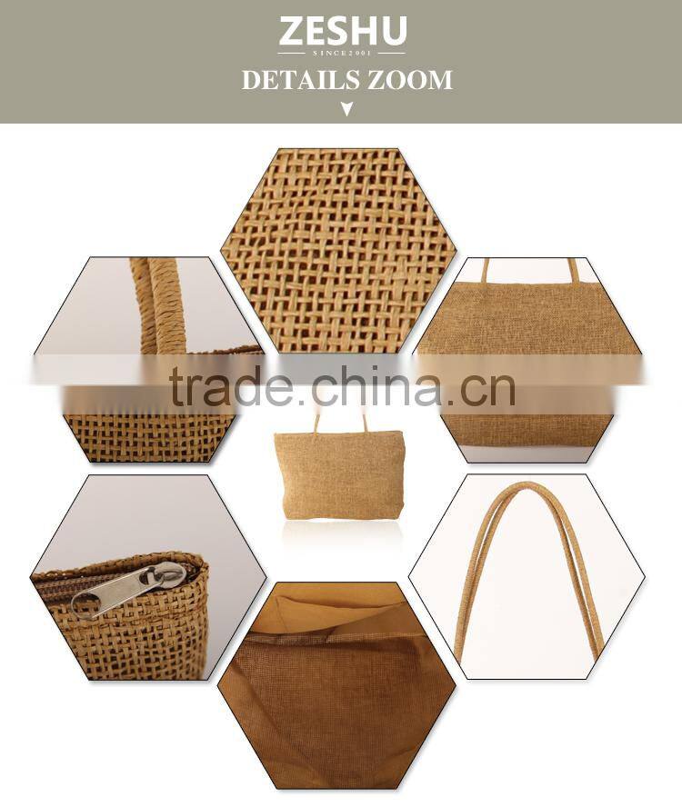 High quality linen tote bag lady shopping bag
