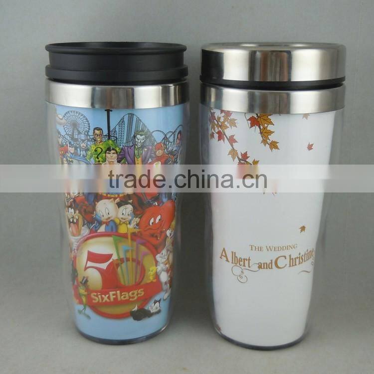 Hot Sale ROHS Compliant Eco-friendly Plastic Outer and Stainless Steel Advertisement Cup