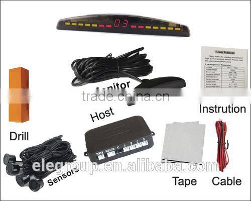 New car accessories Rear parking rear view backup alrm system Sensor kit with LED monitor Alarm by Bibi sound