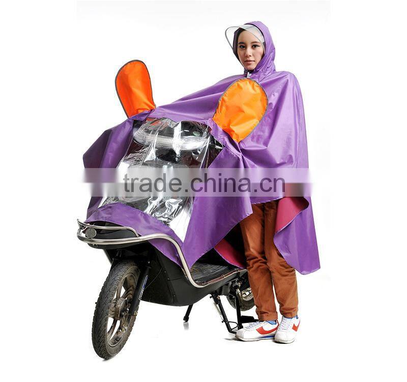 Oxford unisex waterproof pvc hooded rain cape poncho for adults