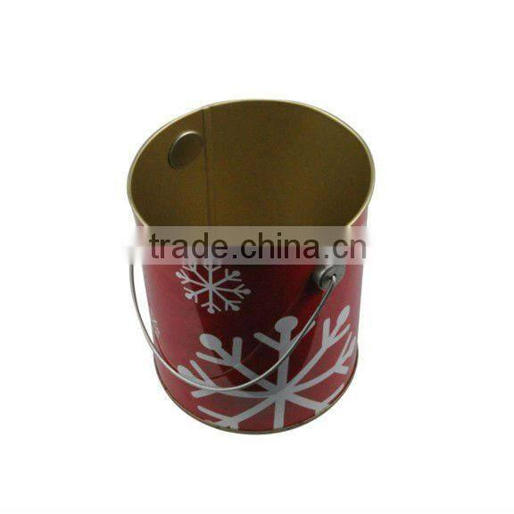 Dongguan SGS approved custom beautiful bucket tin box with handle