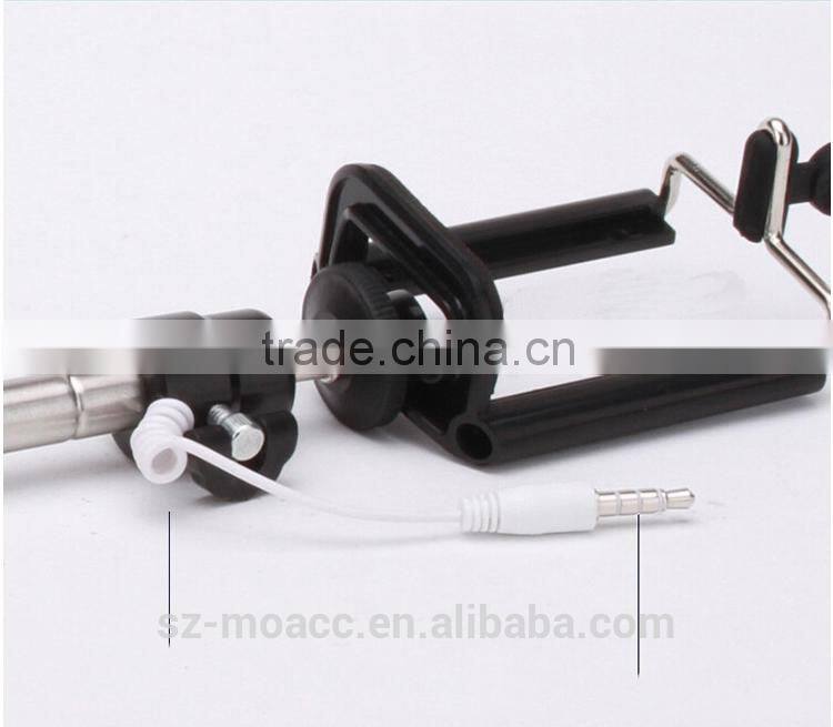 Without battery and bluetooth handheld wired selfie stick
