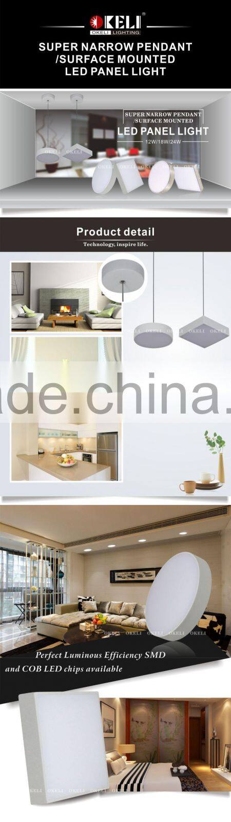 Surface mounted led panel light as hanging led pendant light