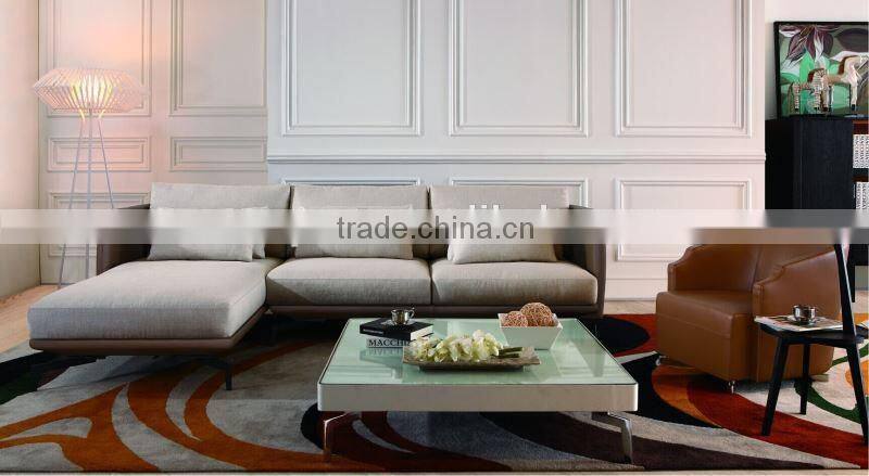 2015 Modern Design Top Grain Leather sectional sofa furniture MS1210