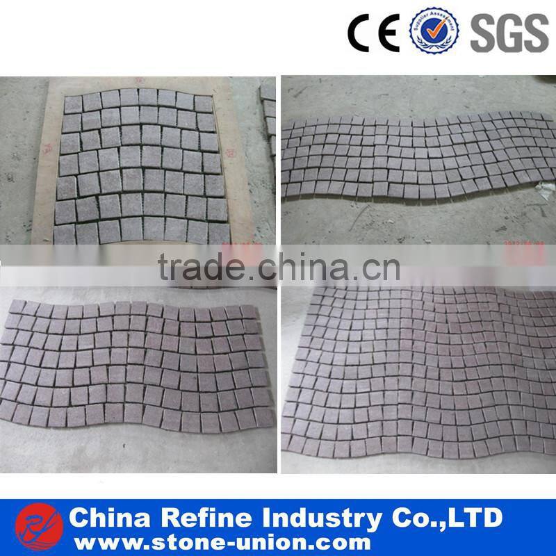 high polished red porphyry paving stone
