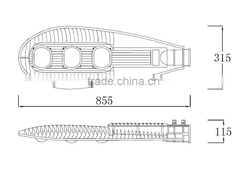 Aluminum alloy high lumen Bridgelux chip IP65 waterproof cob led street light housing-SLH3017
