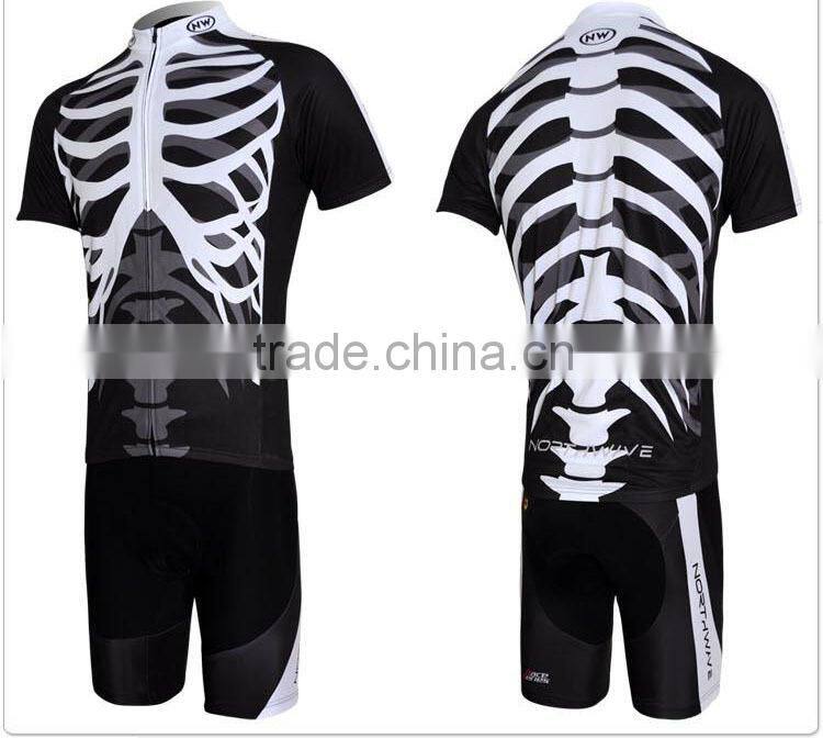 polyester novel sublimation skeleton sexy print UV50+cycling suits out door sport wear