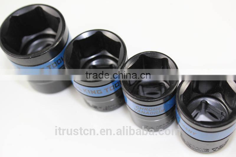 king tools 12PT black Short Socket wrench with blue belt 1/2" DR Tool KT005