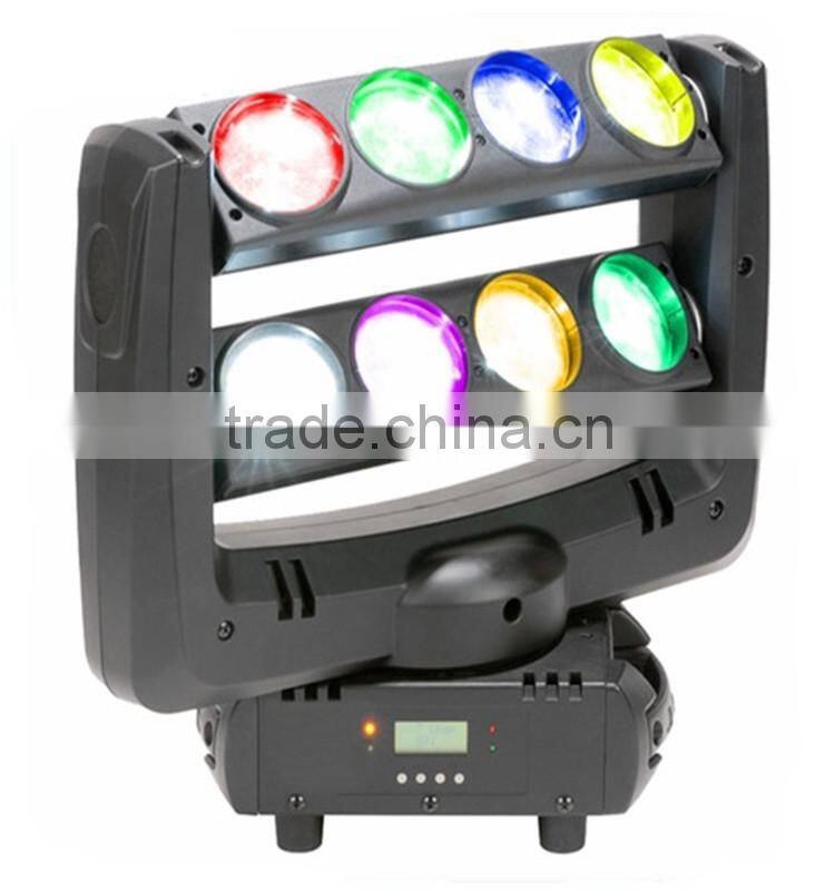 double face 8 eyes 10W Moving Head Spider LED Beam RGBW stage Light