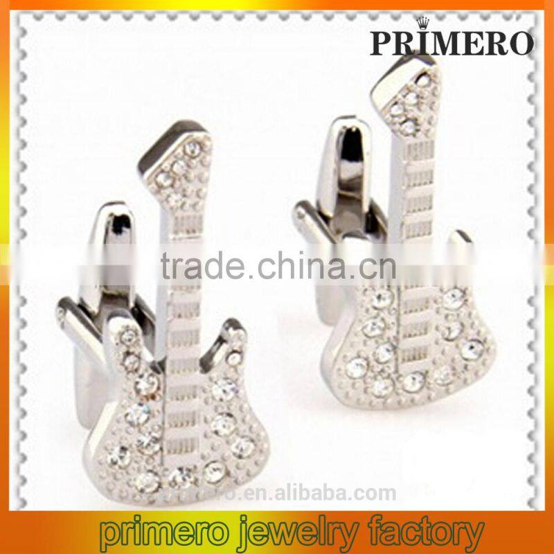 PRIMERO 2015 jewelry acoustic guitar cufflinks Crystal Guitar Cufflinks sports Cufflinks Fashion clothing Luxury gift cufflinks