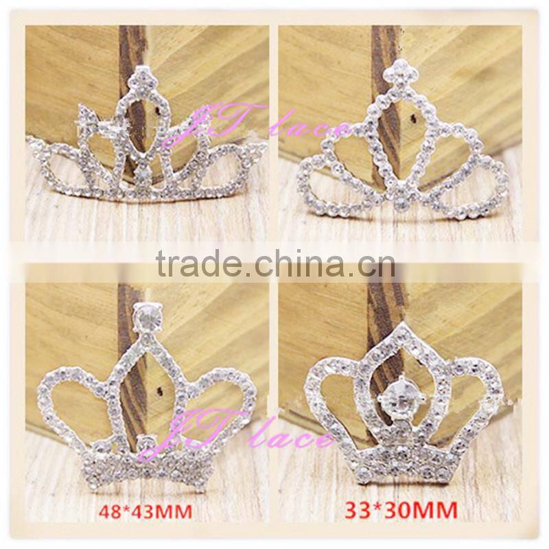 4 size metal crown button-White Silver Crown Rhinestone Decorative Metal Shank Buttons