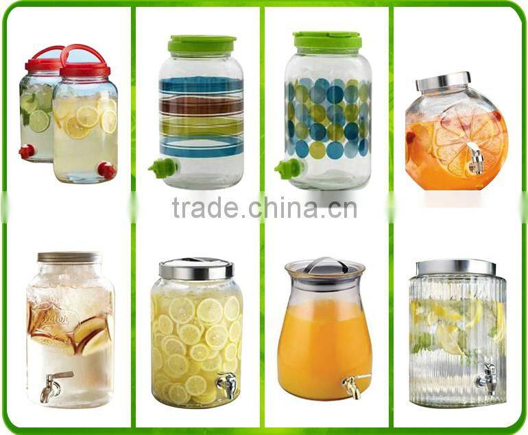 Wholesale colorful glass water dispenser with tap