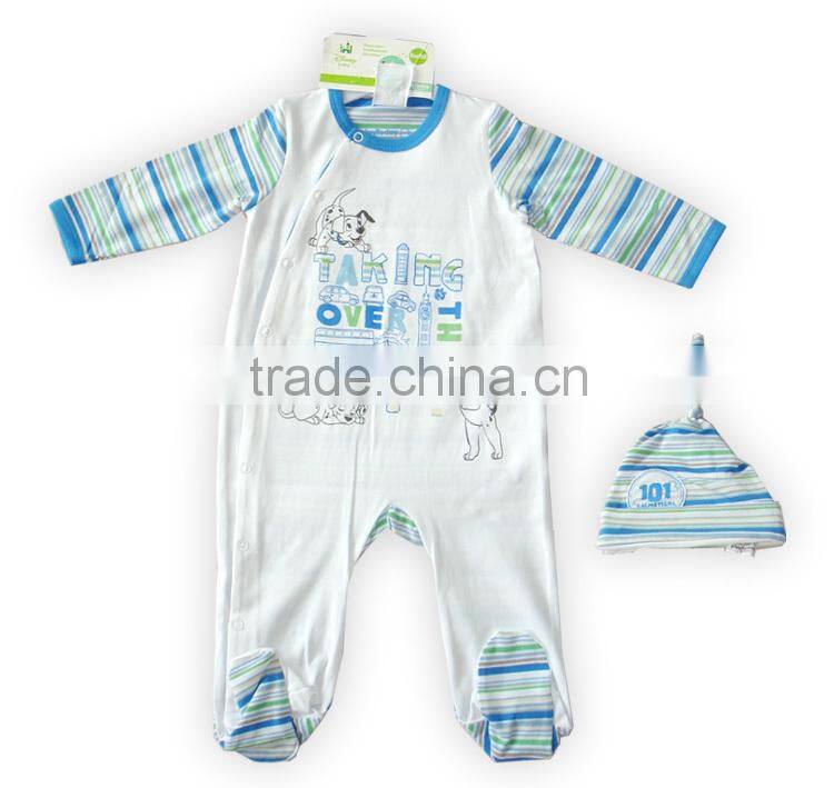 101 Dalmatians Striped long sleeve baby rompers brand cotton baby romper