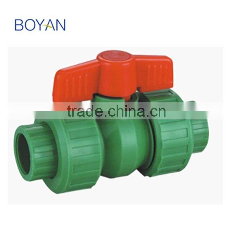 China Factory BOYAN zhejiang green plastic ppr compact ball valve