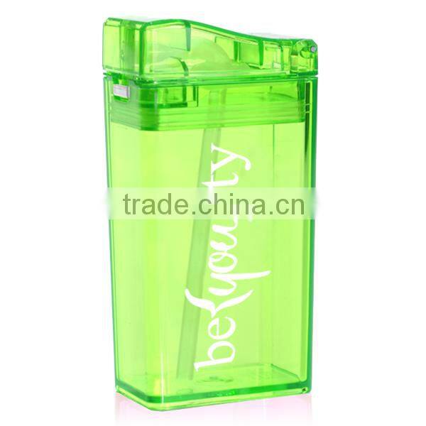 240ml/8oz good healthy rectangle shaped children plastic drink box with straw