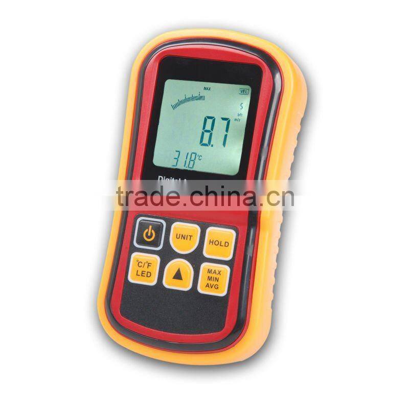 Thermometer 0~45m/s Velocity C / F Bar Graph Surf Wind Speed Meter Anemometer