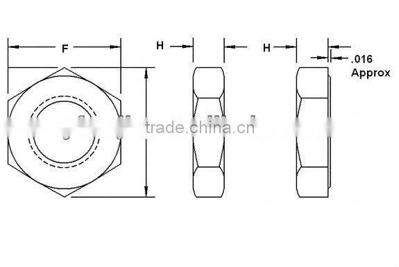 Brass turned hex jam nut also called hex thin nut