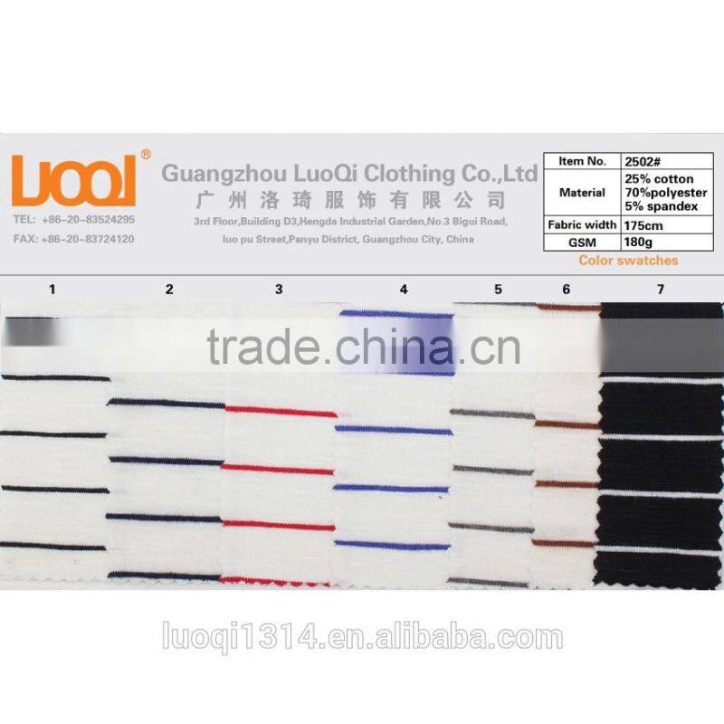 OEM knitting clothing fabric manufaturer 25% rayon 70% polyester 5% spandex fabrics for men & women t-shirts