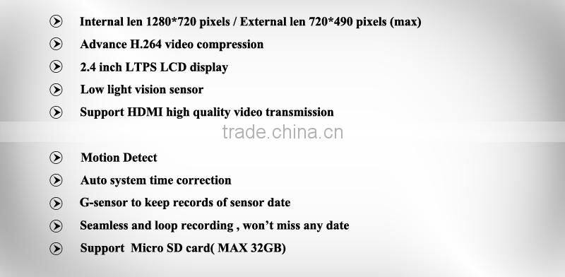 2014 Carmaxer OEM PIP HD Dual Camera car black box with backup camera