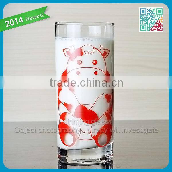 Printing glass milk cup a lovey giant panda glass milk cup