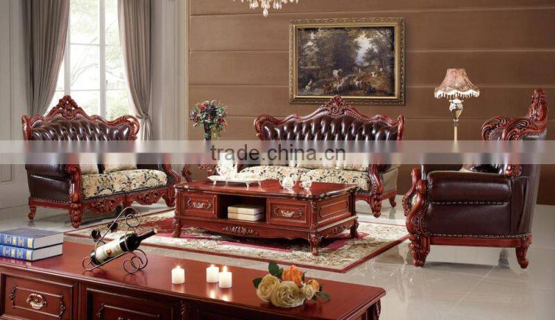 2015 Hot Sale Classic Brown PU Leather 1+2+3 Seater Sofa GZH8862#