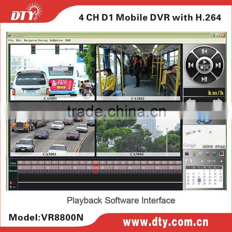 DTY VR8800G rugged h.264 gps function d1internal lcd overwrite 4 channel usb 2.0 dvr