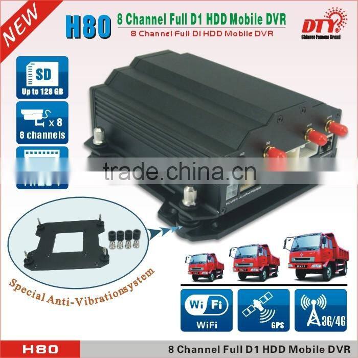3G FULL D1 SD Card HDD mdvr 8CH H.264 with GPS tracking