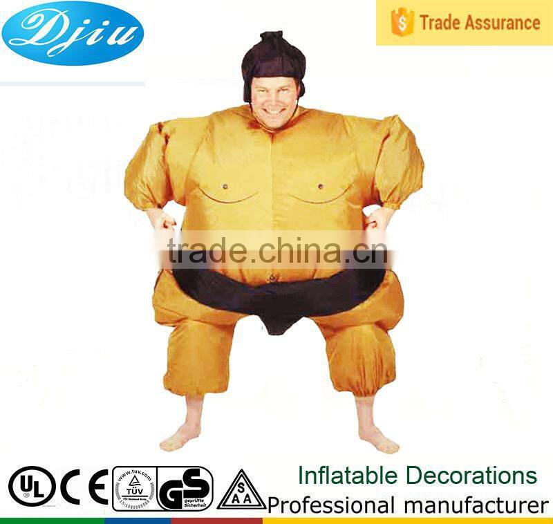DJ-CO-140 gold japanese Inflatable Sumo Costume for adults with Battery Operated Fan