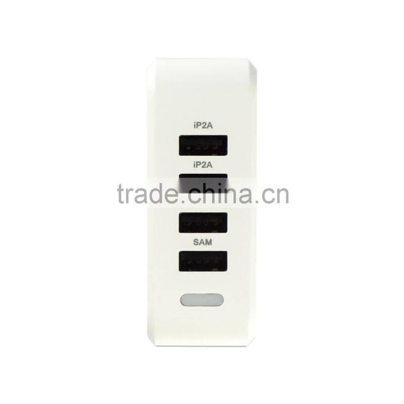 4 port usb travel charger for mobile phone