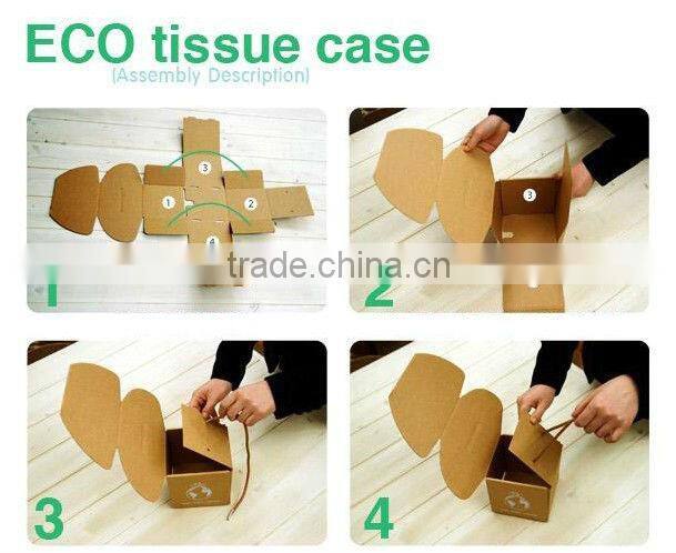 Eco-friendly creative paper hanging square foldable tissue boxes/barrel DIY
