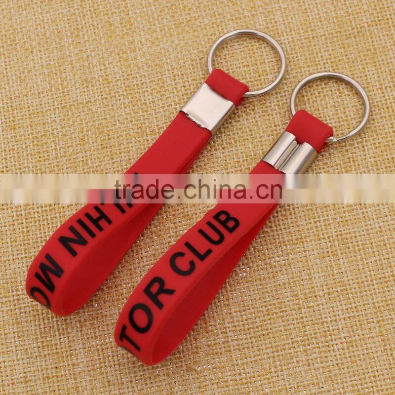 Wholesale Printed Bulk Keychain Silicone Wristband Keychain