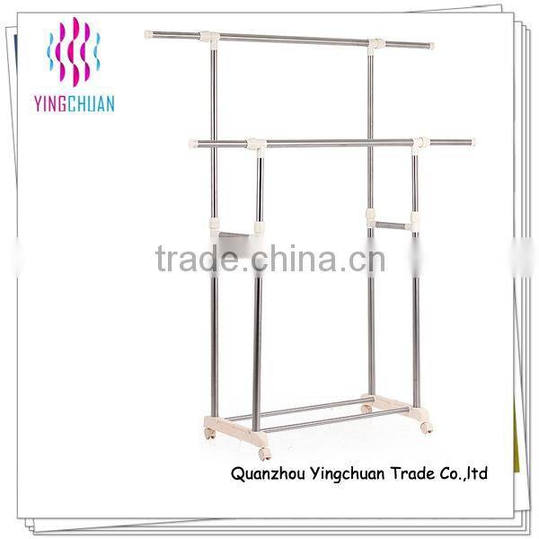 Stainless steel metal movable drying rack baby clothes rack