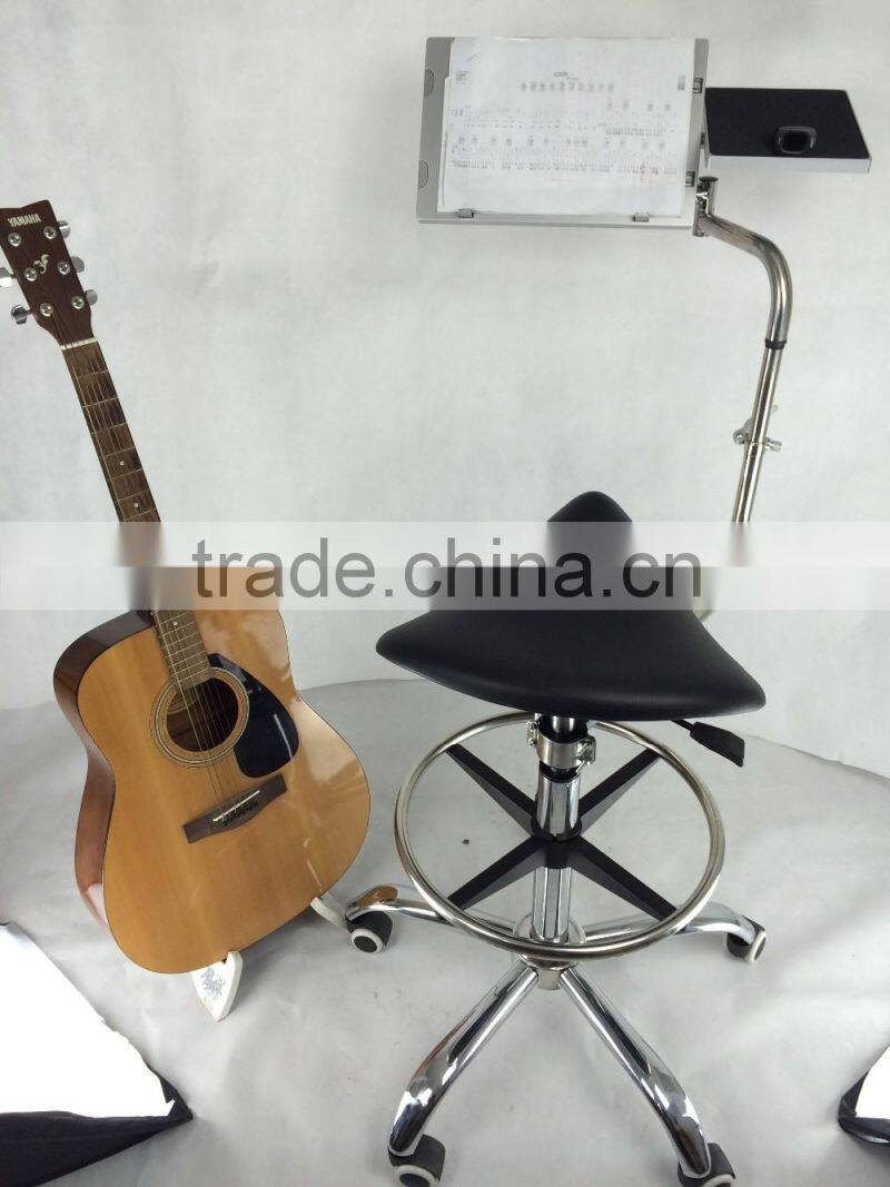 PU saddle shape guitar chair with adjustable computer desk