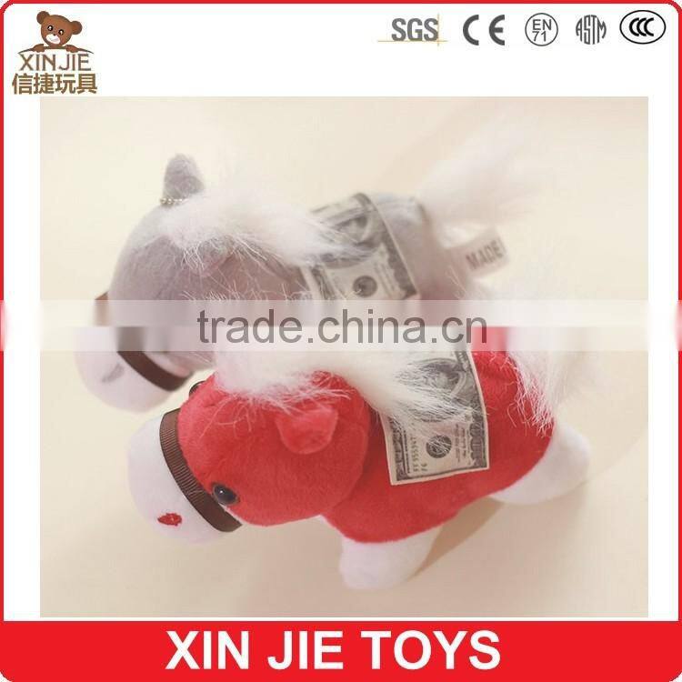 good quality plush horse keychain cute soft animal keychain