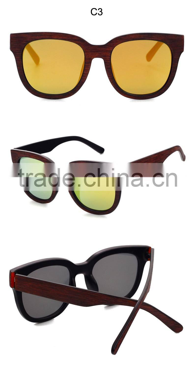 New Round Glasses Imitation Wood Grain Sun Glasses Big Sunglasses Fashion Women 2016 Famous Brand Designer Oculos De Sol CC5008