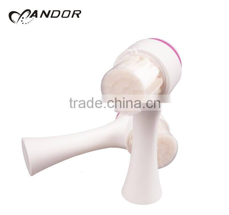 Hot selling soft synthetic hair silicone rotating facial brush