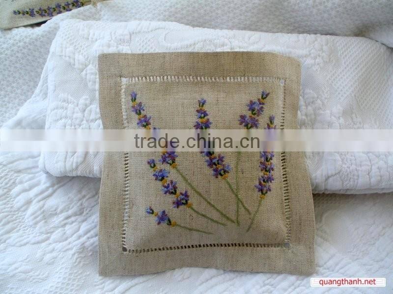 hand embroidery lavender bags,linen lavender bag