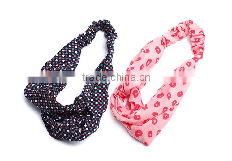 2015 Trendy fashion handmade fabric hair accessories, multi color headband for girl