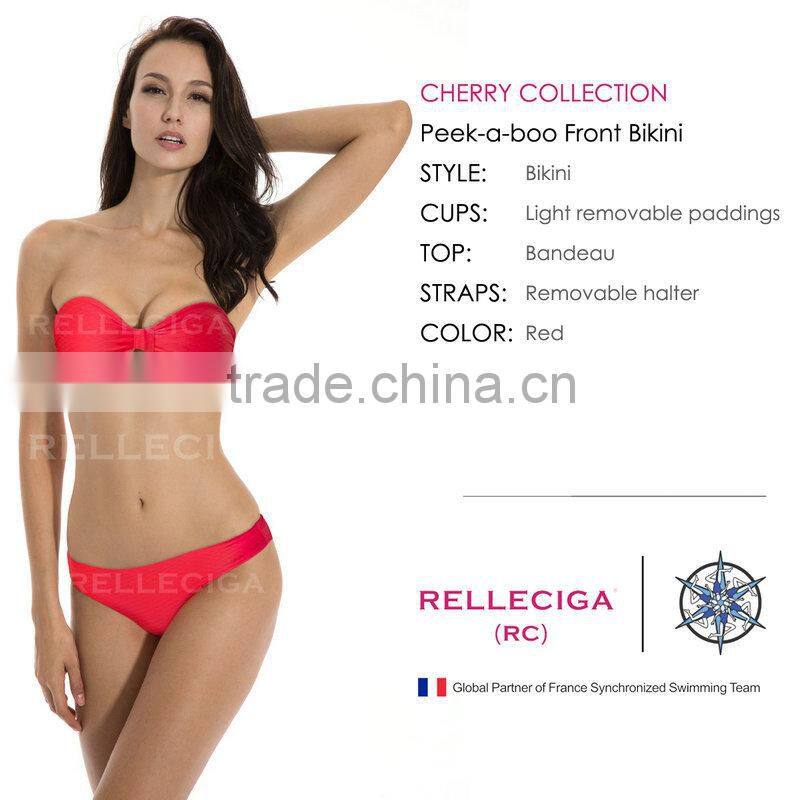 2016 Bandeau Bikini swimwear with Removable Halter Straps